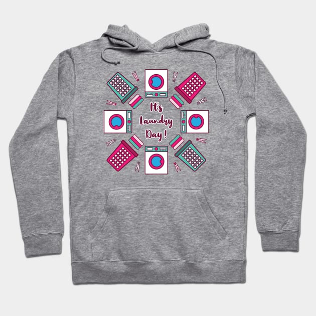 It's Laundry Day Mandala | Green Pink | White Hoodie by Wintre2